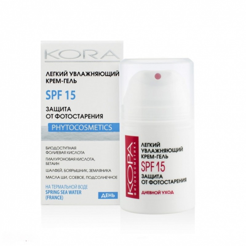 Крем-гель КОРА увлажняющий крем-гель  SPF-15 солнцезащитный